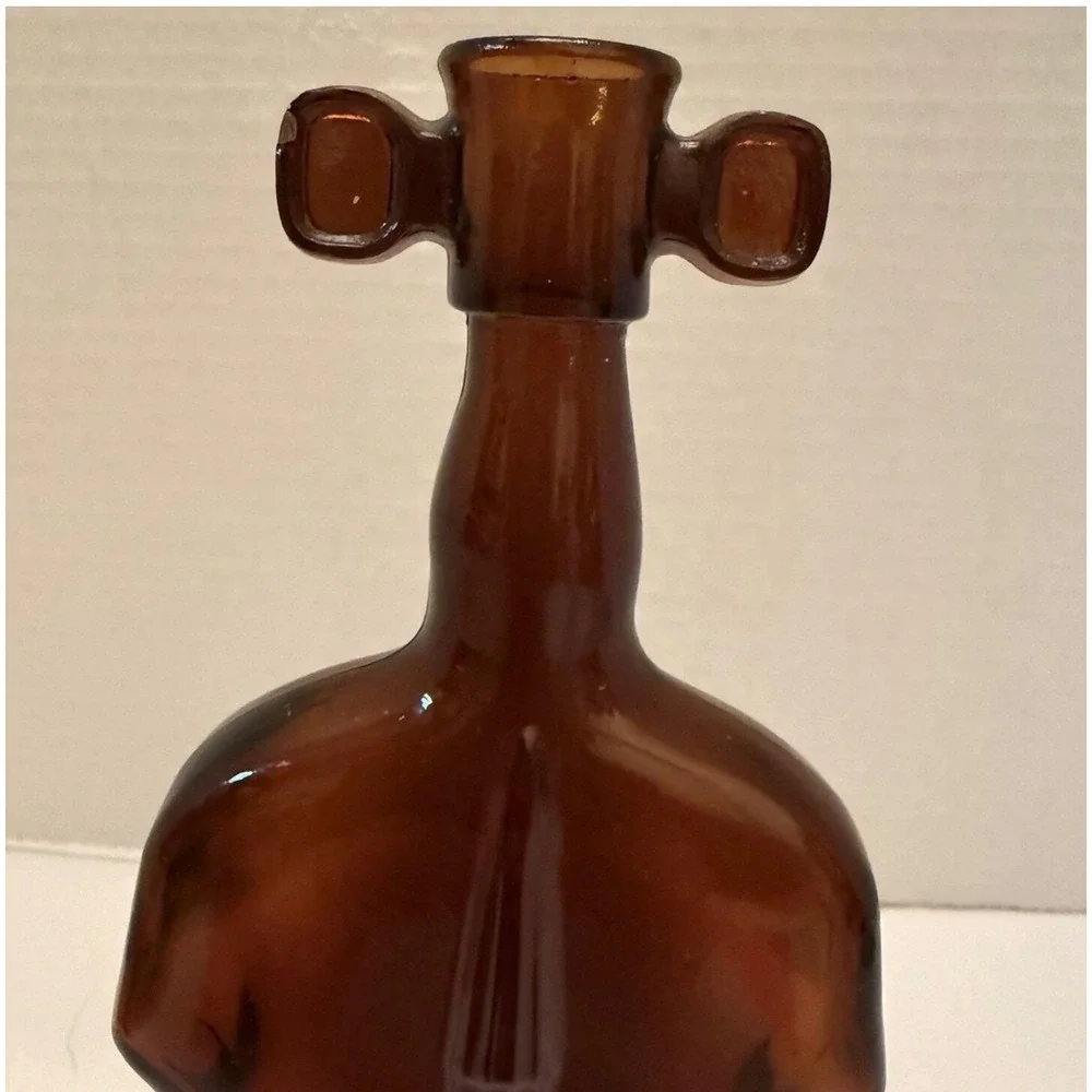 9.a.39 Vintage Amber Glass Cello Bottle Cello/Violin Vase Bottle